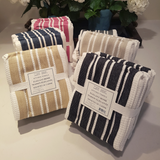 ELEGANT HOME Hampton Stripe 100% Cotton Kitchen Towel Set